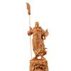 Taihang Cliff Cypress Wood Guan Yu Martial God of Wealth Carving: Solid Wood Desktop Ornament