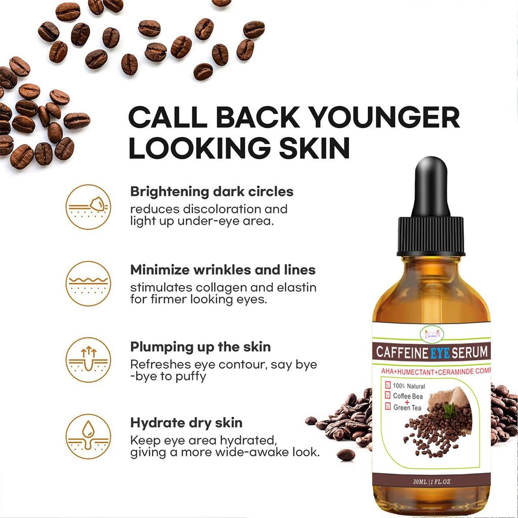 30ml Kafein Siyah Göz Yuvası Göz Kremi, Göz Masaj Kremi