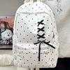 Schoolbag New Girl Heart Atmosphere School Bag Junior High School High School Student Polka Dot Printing Backpack Travel Light Backpack Women