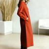 Women's -color Mid-length Loose-fitting Dress With Large Pockets And Casual