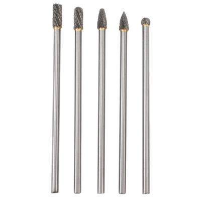 5 stücke Dreh Werkzeug Hartmetall Frässtift Set 150mm Doppel Korn Lange Griff Legierung Laufrad Polieren Werkzeug für
