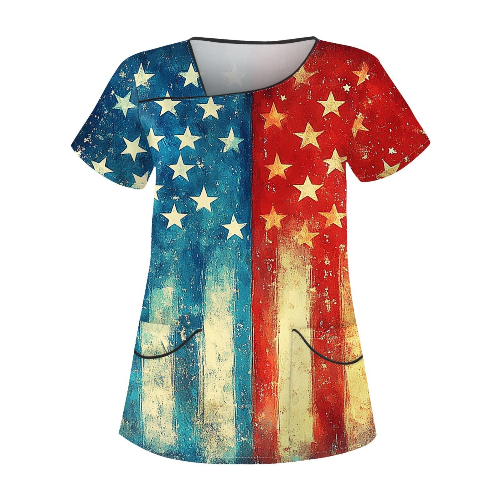 

Женская рабочая одежда с принтом, косым воротником и двухслойными карманами, базовые топы, пуловер XXL синий