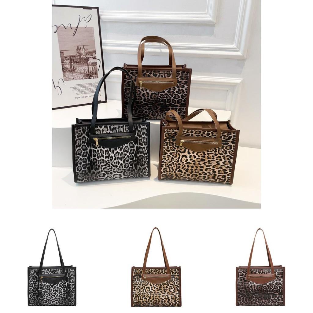 Bolsa Tote Grande Estilosa com Estampa de Leopardo Para Mulheres Perfeito Statement de Moda Retrô