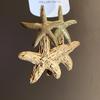 Raffia Grass Starfish Earrings Personality Star Dangle Earrings Starfish Ear Pendant  Daily
