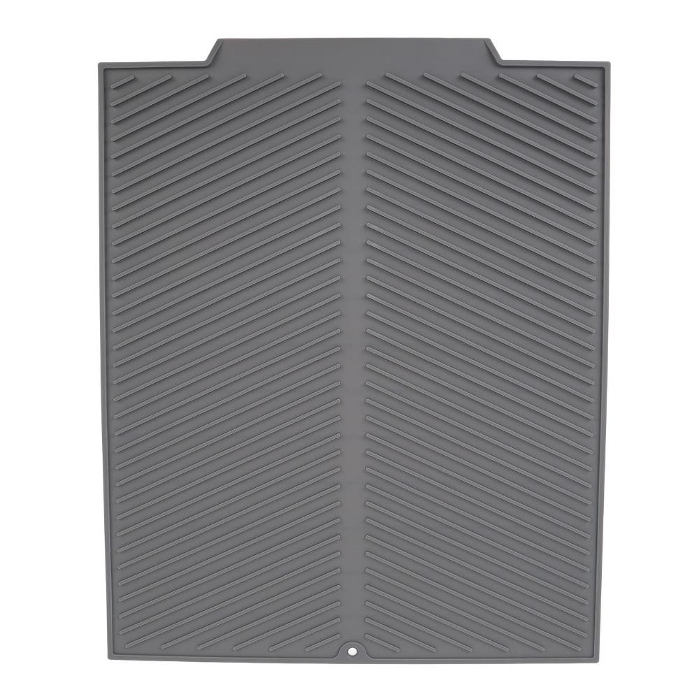 Grey White Dish Drying Mat Silicone Sink Drainer Mat Kitchen Counter Drain Pad  Multi Functional