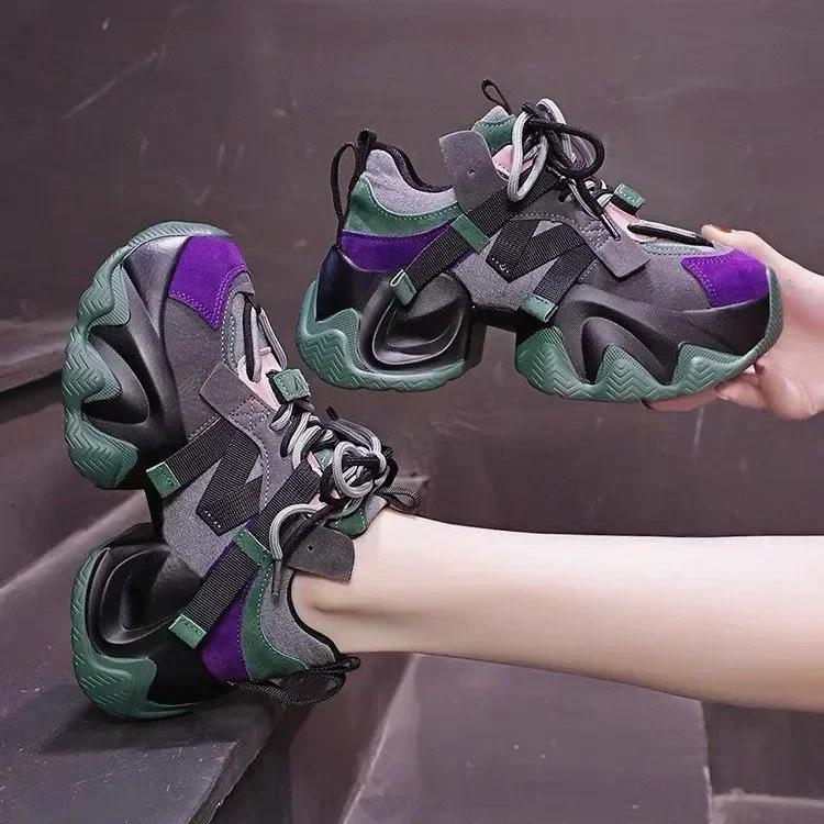 New Chunky Women's Casual Vulcanized Shoes Platform  Tennis Ladies Sneakers for Women Trends Luxury Fashion Outdoor Shoes