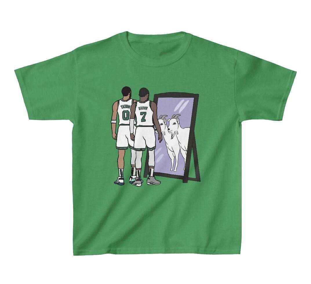 Youth T-shirt Jayson Tatum and Jaylen Brown Mirror GOATs Tee Kids Sizes M