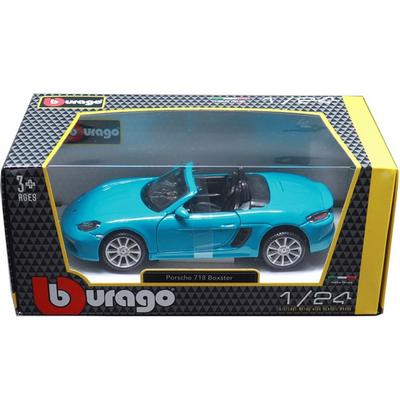 Braga 1: 24 brinquedos modelo Porsche 718 Boxter, brinquedo coreano azul