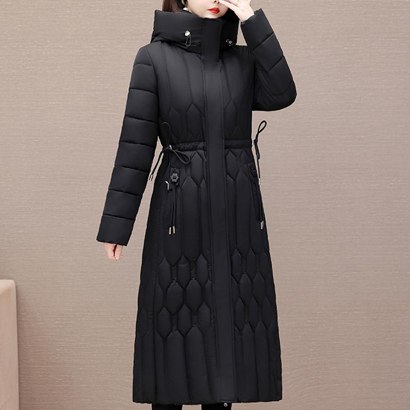 Fashion Winter Long Coat Female Warm Parkas Hooded Casual Thick Middle Age Women Jackets