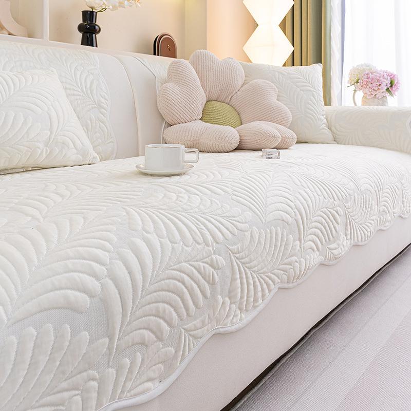 

Summer Sofa Cushion French Cream Wind New Cool Seat Cushion Advanced Light Luxury Fixed Non-slip Sofa Cover 90 * 160Cm single pack