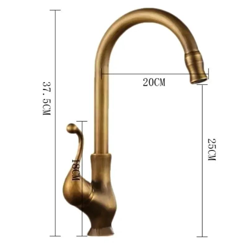 

Antique Copper Bathroom Basin Faucet Europe Classic Style Cold And Hot Water Mixer Tap Sink Faucet Deck Mounted Single Handle