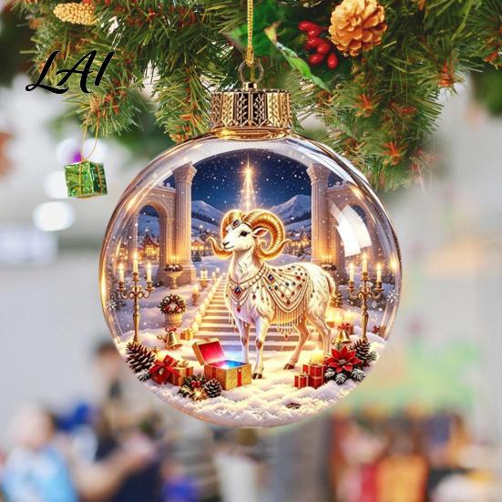 Luminous Holiday Tree Decorations Light Up Christmas Ball Ornaments Glowing Scene Xmas Hanging Decoration Clear Coordinated Layout Ornaments Acrylic