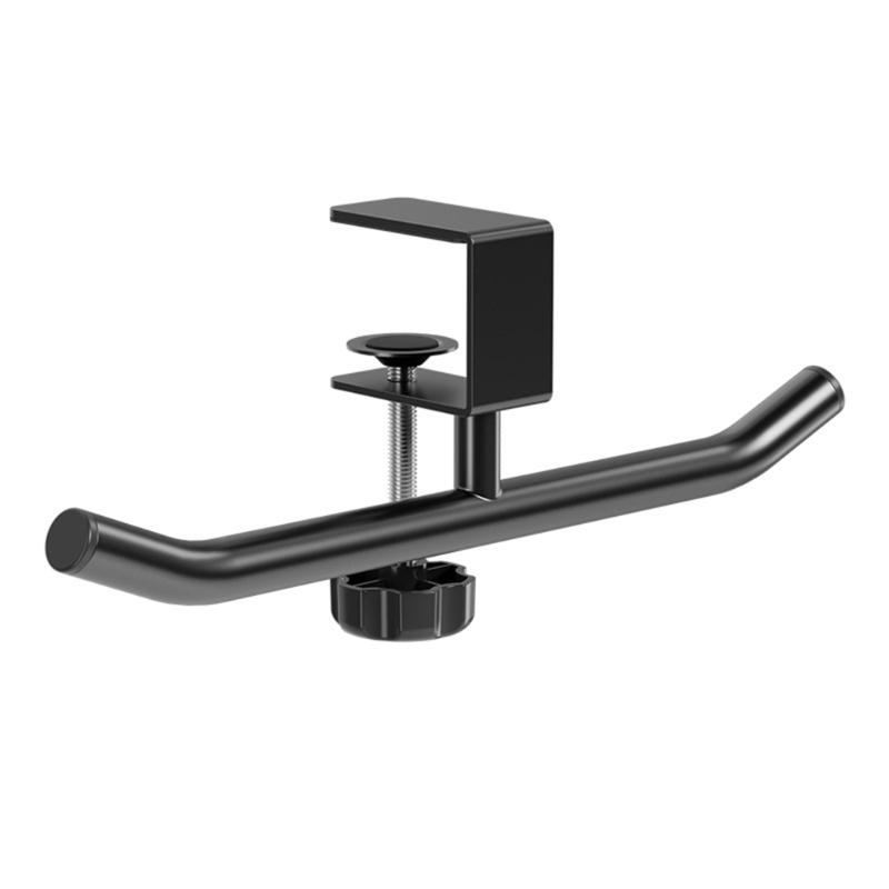 Under Desk No Drill Clamp Mount Double Rod Headphone Backpacks Hook Holder For Home Office And Classroom Organization