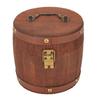 Antique Wooden For Tea Coffee Storage Box Container with Vintage Metal Lid