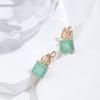 New Emerald Square Cut Zircon Drop Earrings For Women Luxury Natural Zircon With  Rose Gold Earrings Wedding Jewelry