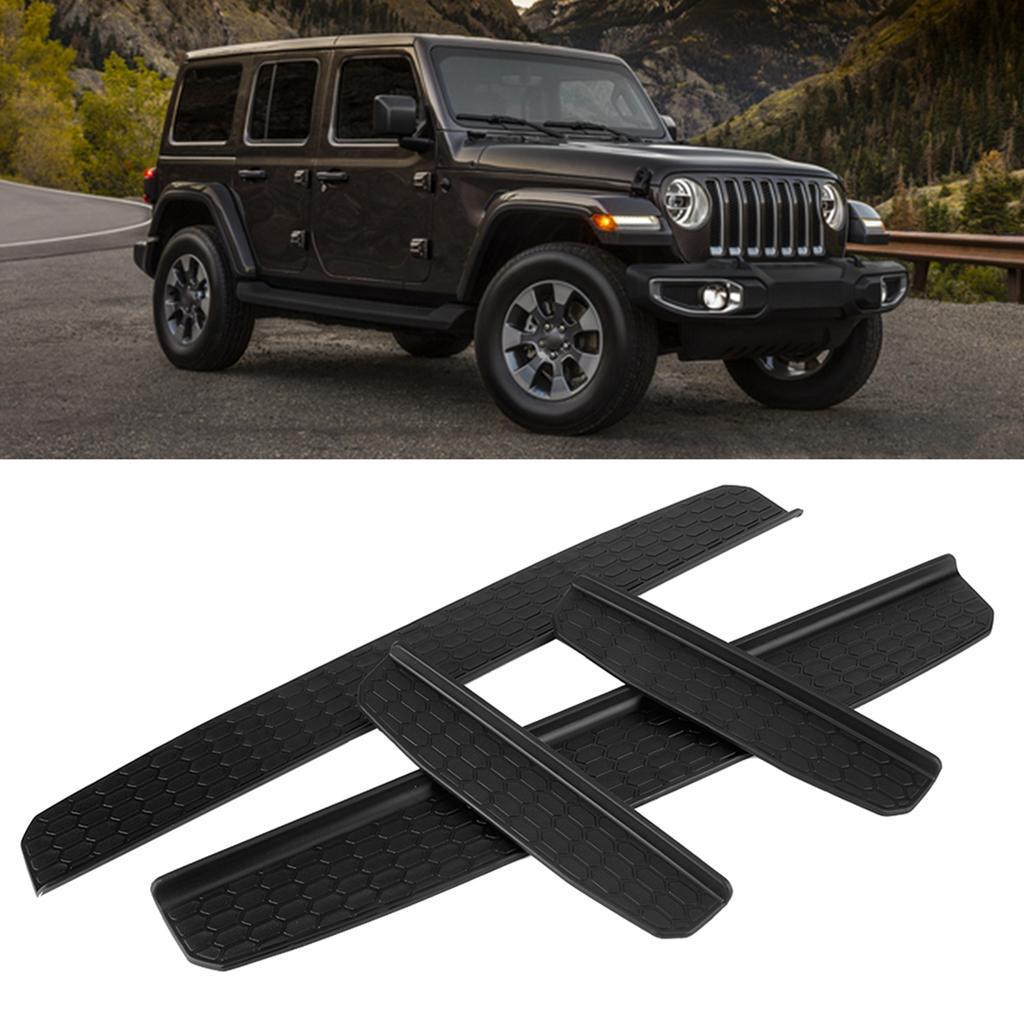 4pcs Car Threshold Decoration Trim Fit for JK 4 Door 2018+ Black