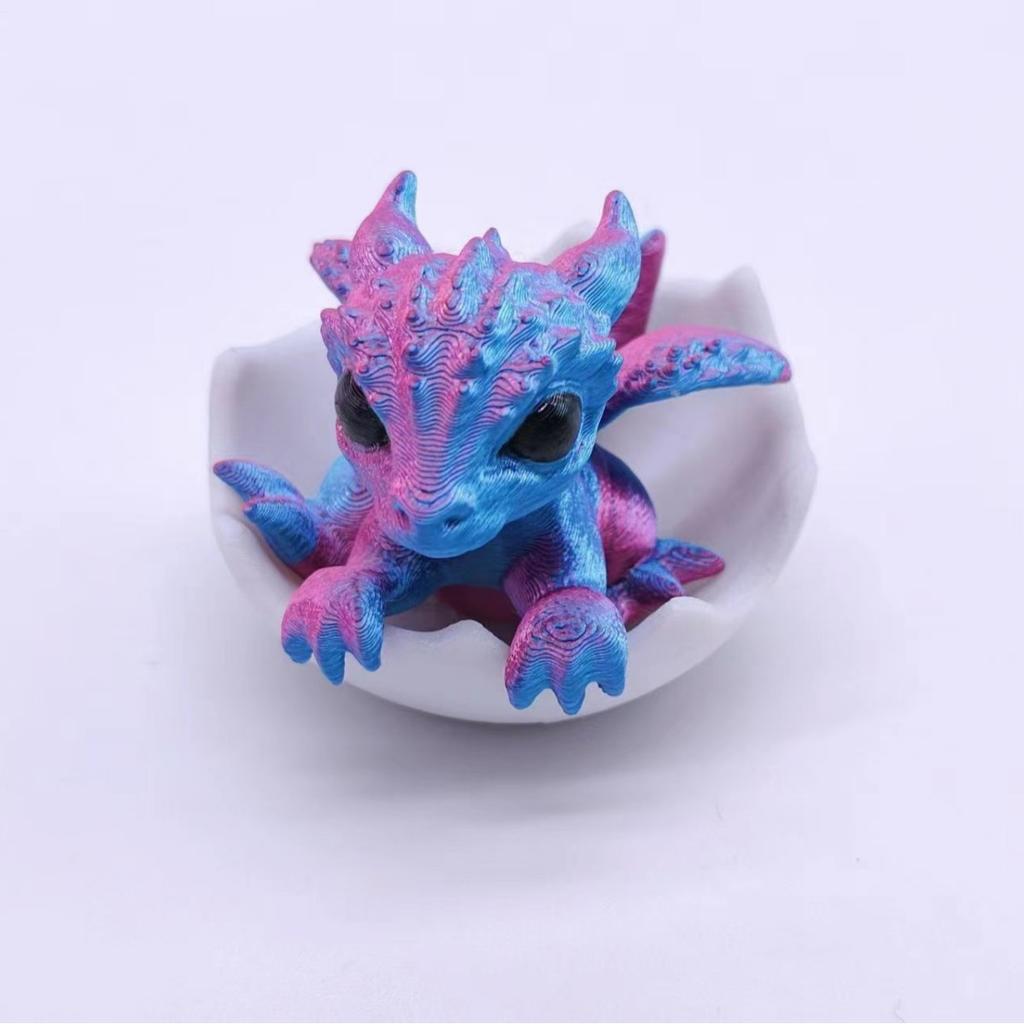 Latest 3D Small Newborn Dragon In Egg Art Dragon Statue Miniature Of Dragon Hatching Dragon Newborn Dragon In Egg Desktop Ornament