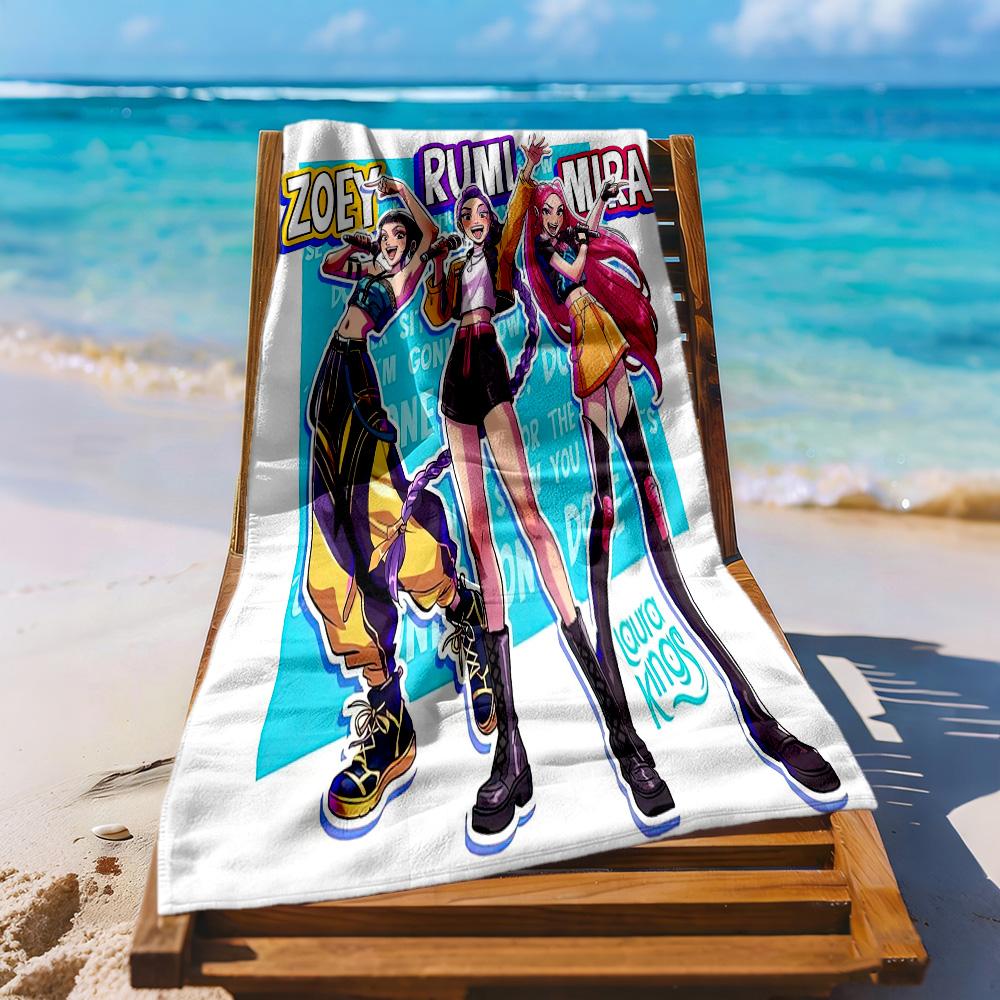 Huntrix6 Beach Towel High Absorbency & Quick-Dry Comfortable Lightweight Perfect for Traveling Yoga Camping and Swimming