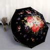 Retro Flowers 3 Automatic Umbrella - One-Touch Opening, Windproof & Portable for Travel and Formal Occasions - Perfect Gift Fo