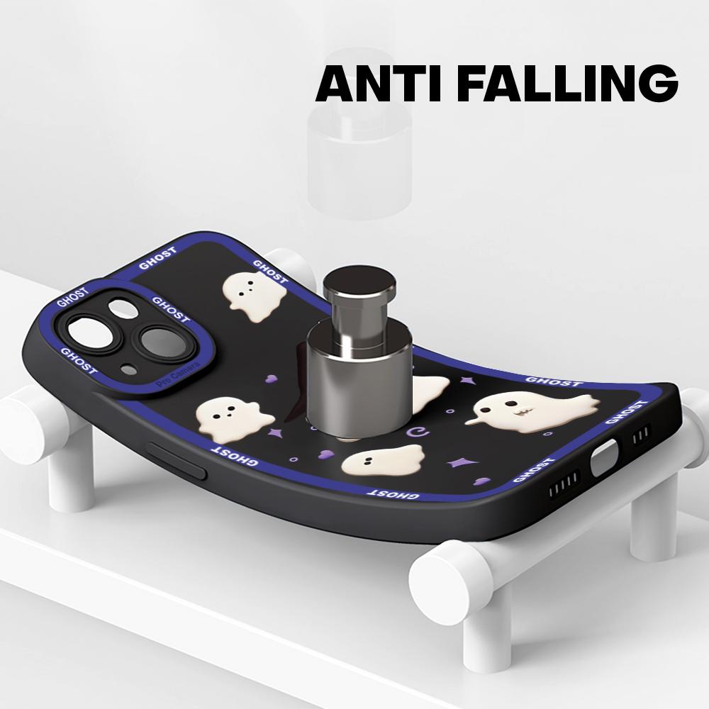 For iPhone 16 15 14 Pro Max Redmi Note 13 12 Pro Samsung S25 S24 Ultra A13 A14 A15 A16 Funny Ghost Design Soft Full Lens Camera Protect Case