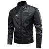 Men's Retro PU Leather Motorcycle Jacket with Stand Collar - Spring/Autumn 2025 Collection