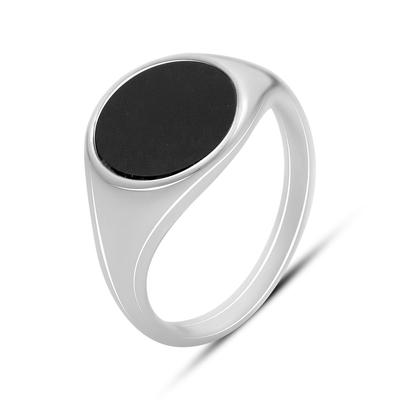 Silver Ring with Natural Onyx, Product Weight 2.81 G (60002126)