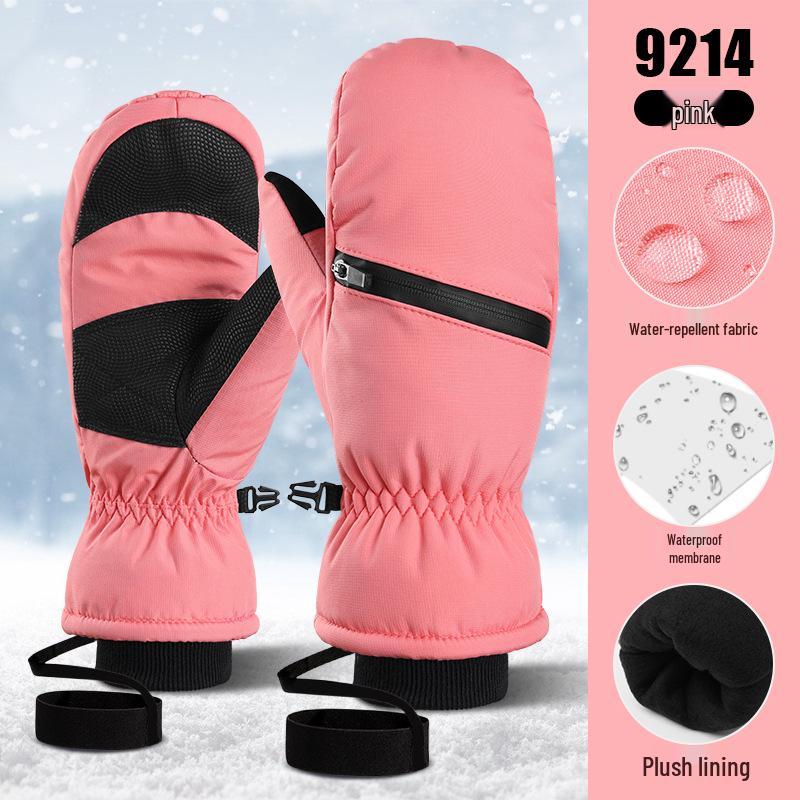 Northeast Winter Ski Gloves: Double-layer Velvet, Waterproof, Below-Zero Protection