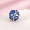 S925 Silver Blue Sparkle Basketball Beads DIY Bracelet Necklace Craft Kit Loose Beads Accessories