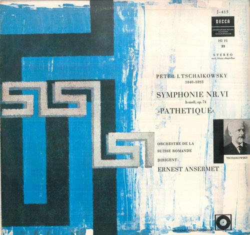 LP Record ERNEST ANSERMET, ORCHESTRE DE LA SU - Tschaikowsky Symphonie Nr6 H-moll,  J415 DECCA 1963 Germany Classical Used