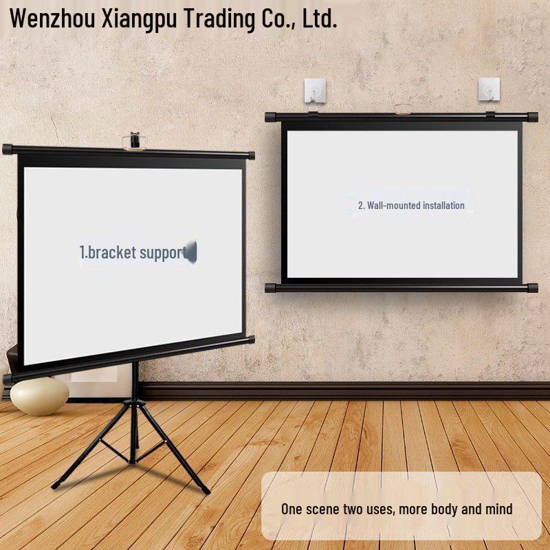 100-Inch Portable Floor-Standing Projector Screen with Stand