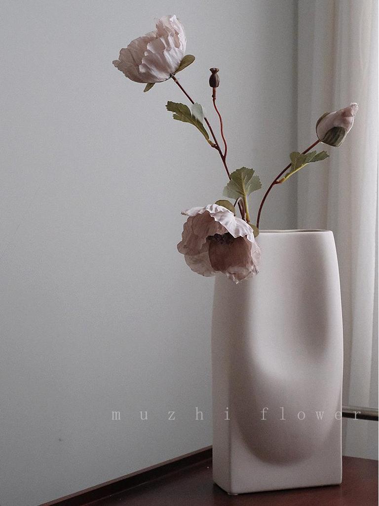 Vallmo Konstblommor - Lyxig Blomsterbukett för Vardagsrumsinredning