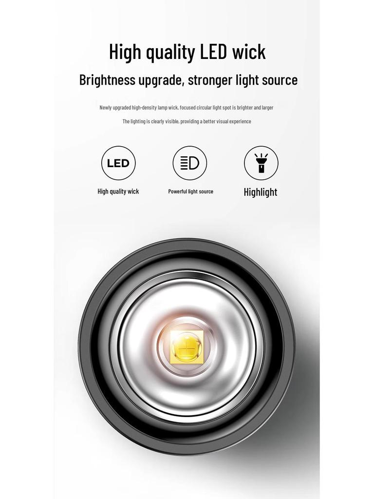 Rechargeable High-Brightness Multifunctional Flashlight with Long Battery Life for Indoor & Outdoor Use