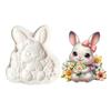 Yousheng Rabbit Silicone Mold Easter Bunny Floral Pattern Chocolate Candy Making Mold Flexible Reusable Easy Demoulding Cake Decoration Mold