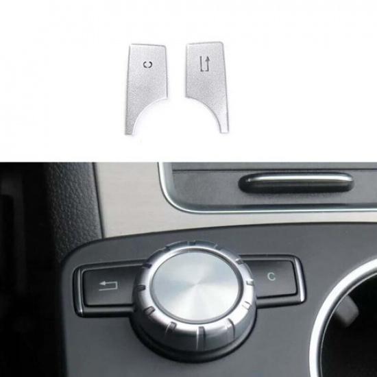 Silver Aluminum 08-2014 For Benz C-Class Middle Console Multimedia Button Switch