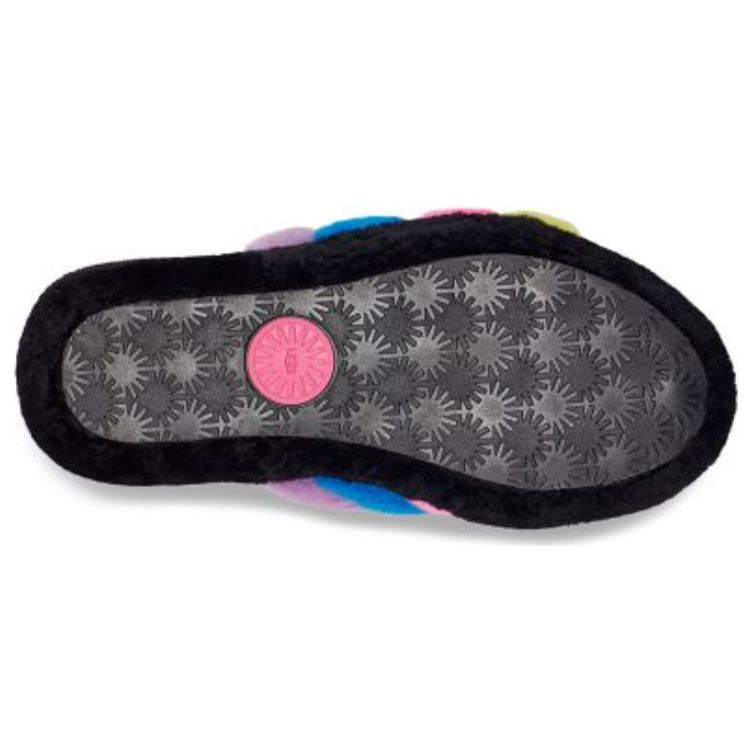 UGG Fluff Yeah Slide Black Taffy Pink Multi (Womens) Women Sneakers 1097169-BTPM