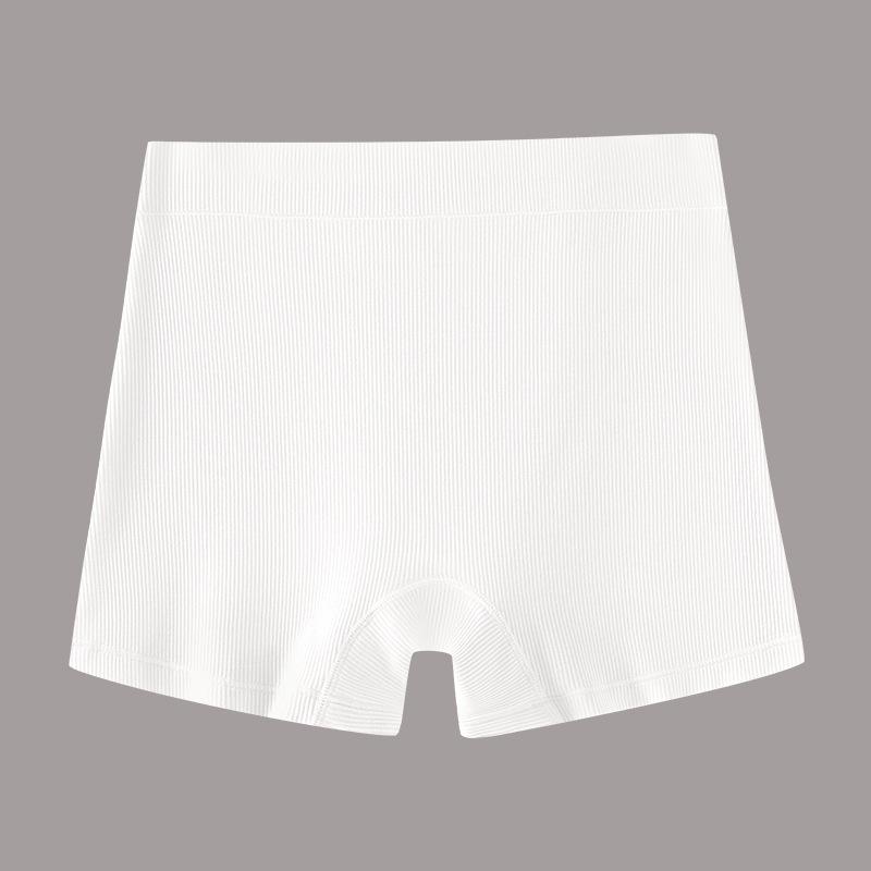 Ribbed Women's Safety Shorts: Breathable, Non-Chafing Boxer Briefs with Cotton Crotch & Anti-Exposure Design