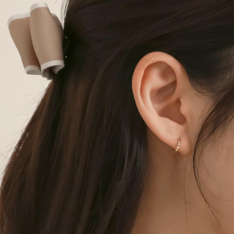 JEWNEL 14K Square Bold Ring One-Touch Earrings