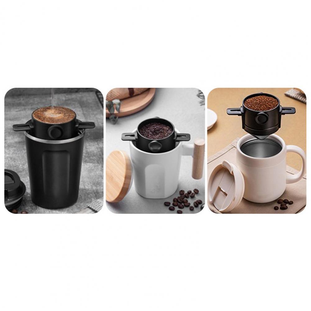 Pour Over Coffee Dripper Stainless Steel Coffee Maker Double-Layer Filter Eco-Friendly Cone Filter Easy to Clean Reusable Coffee