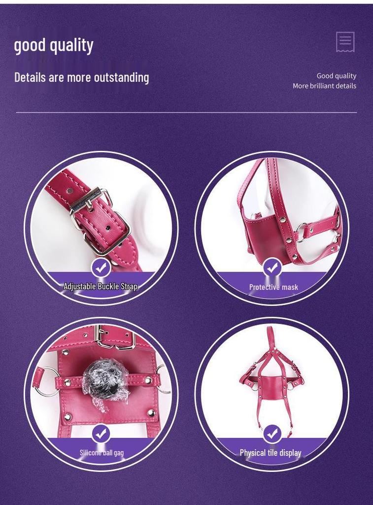 Leather Gag Harness SM Toys for Couples - Nightclub Adult Products