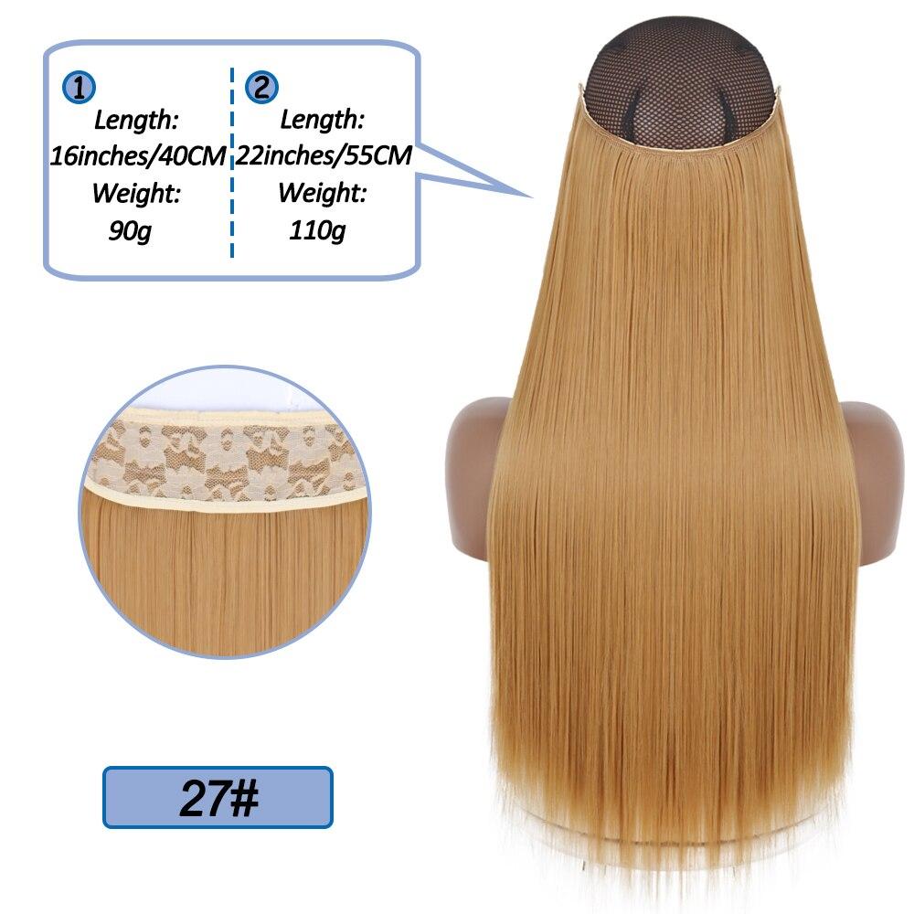 MERISIHAIR No Clips In Natural Hidden Secret False Hair Piece Synthetic Hair Extension Long Straight Fish Line Hair Pieces