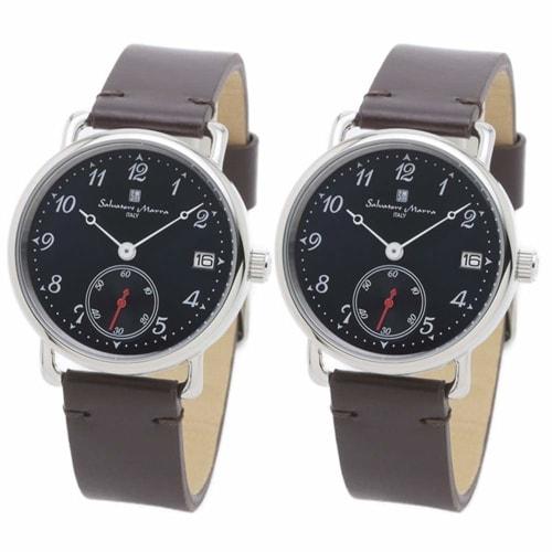 

Salvatore Marra pair watch storage box for men and women, brown, simple retro style, SM20106-SSNV/BR.