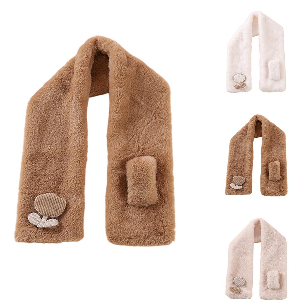 Ladies' Fashionable And Versatile Cute Warm Plush Scarf, Trendy And Cold Resistant Scarf