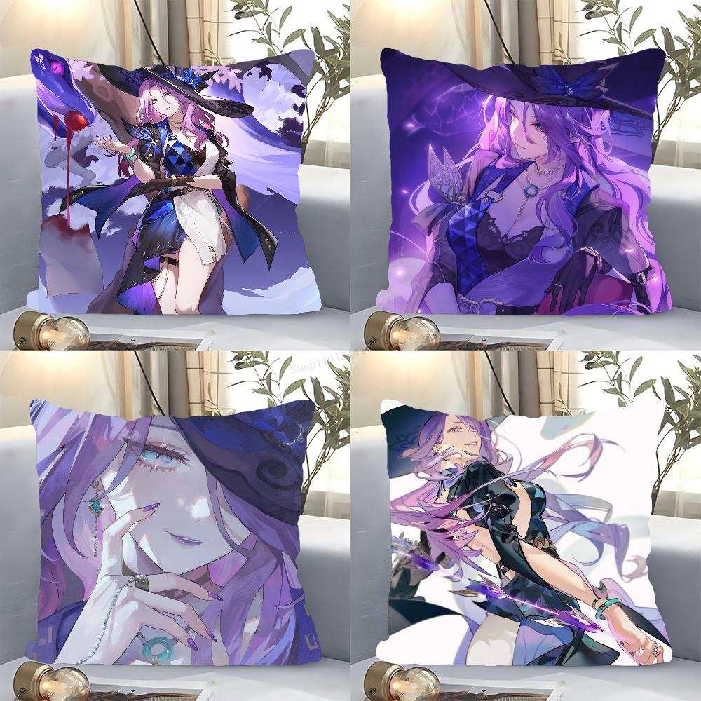 Jade Honkai Star Rail Anime Pillow Case Square Pillow Bedroom Sofa Leisure Comfort Cushion Car Living Room Home Decoration 40X40