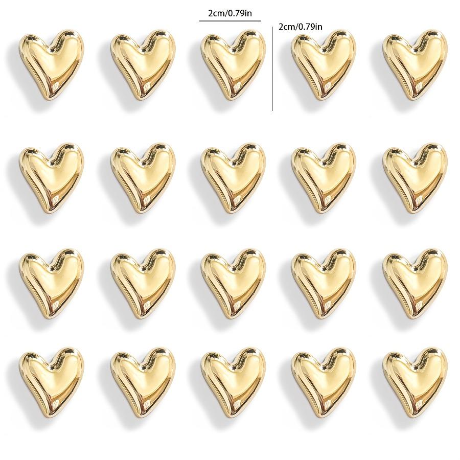 20 Cute Heart-shaped Decorative Magnets, Golden and Silvery Refrigerator Magnets, Small Home Kitchen Magnet Set for Decorating Office Whiteboards