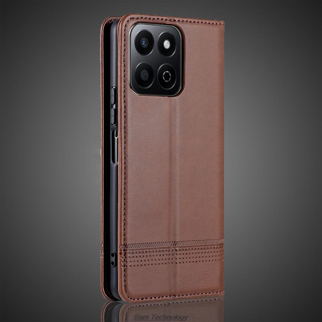 Deluxe Magnetic Adsorption Leather Fitted Case for Huawei Honor X7C Flip Cover Protective Case Capa Fundas Coque
