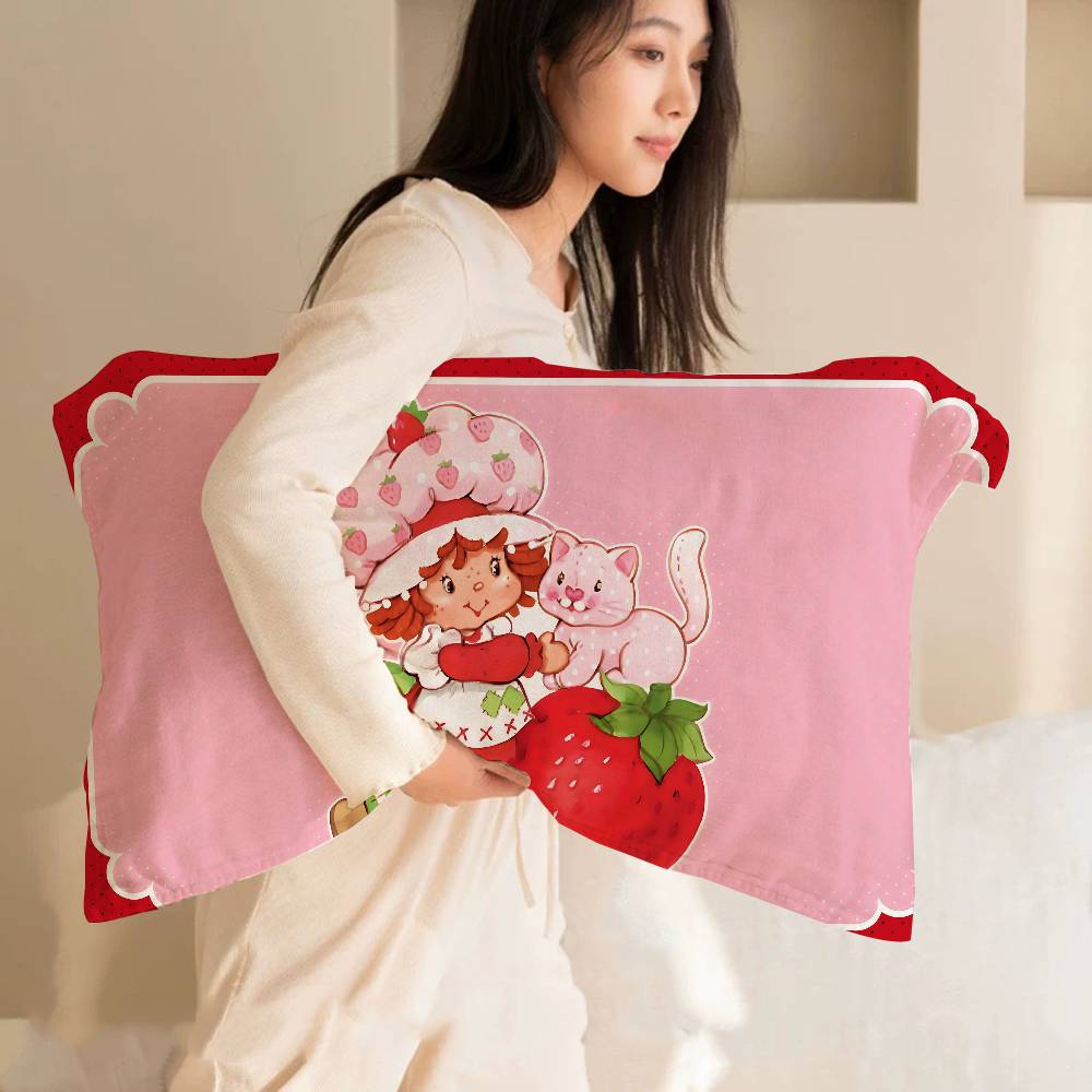Classic Animation S-Strawberry S-Shortcake Pillow Towel Pillowcase For Hair And Skin, Standard Size Set Of Super Soft Pillow