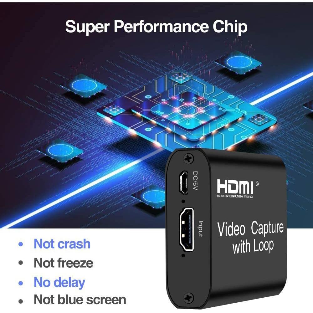 4K HDMI Video Capture Card, USB 2.0 Game Capture Card 1080P Capture Adapter For Streaming, Teaching, Video Conference Or Live