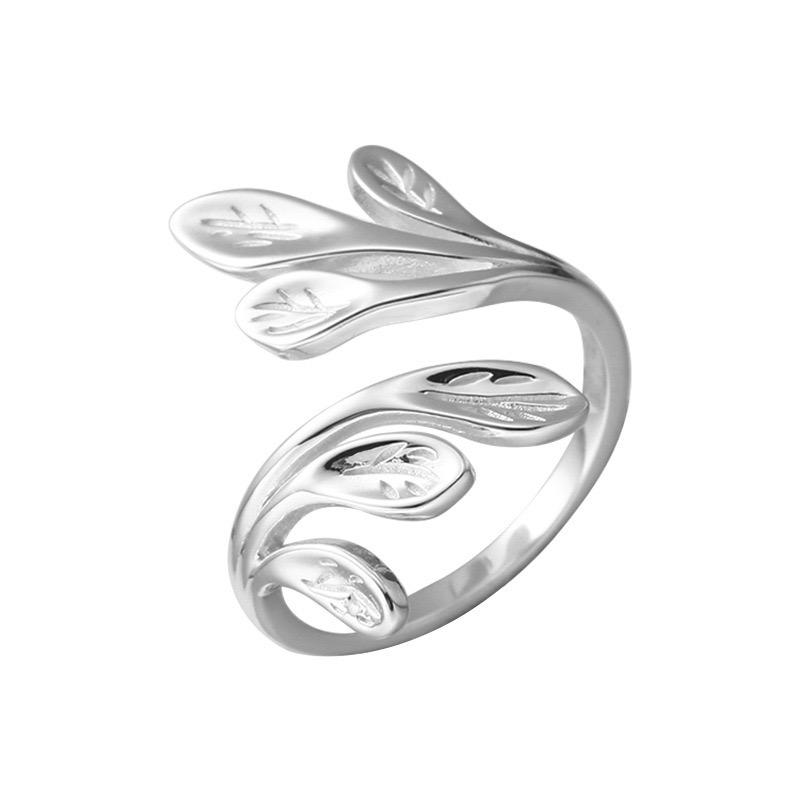 BF CLUB 925 Sterling Rings for Women Simple Geometric Handmade Irregular Retro Ring Butterfly LeafNew Fashion Party