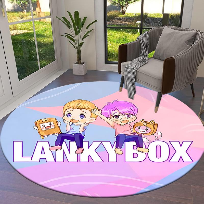 Tappeto Rotondo Lankybox, Tappeto per Soggiorno Camera da Letto Divano Sala Giochi Decorazione, Tappetino Antiscivolo