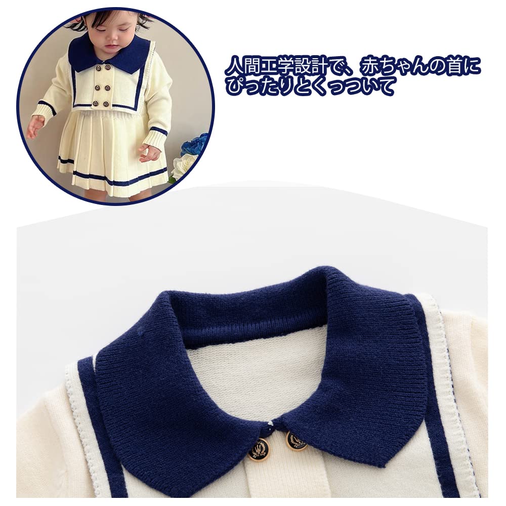 Reegoo Peter Baby and Perfect for Shrine and Size Ages Months Girls' Kids' Dress, Sailor-Style Sweater, Formal, Spring, Autumn, Winter, Visits,